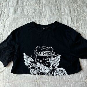 Cropped motorcycle t shirt